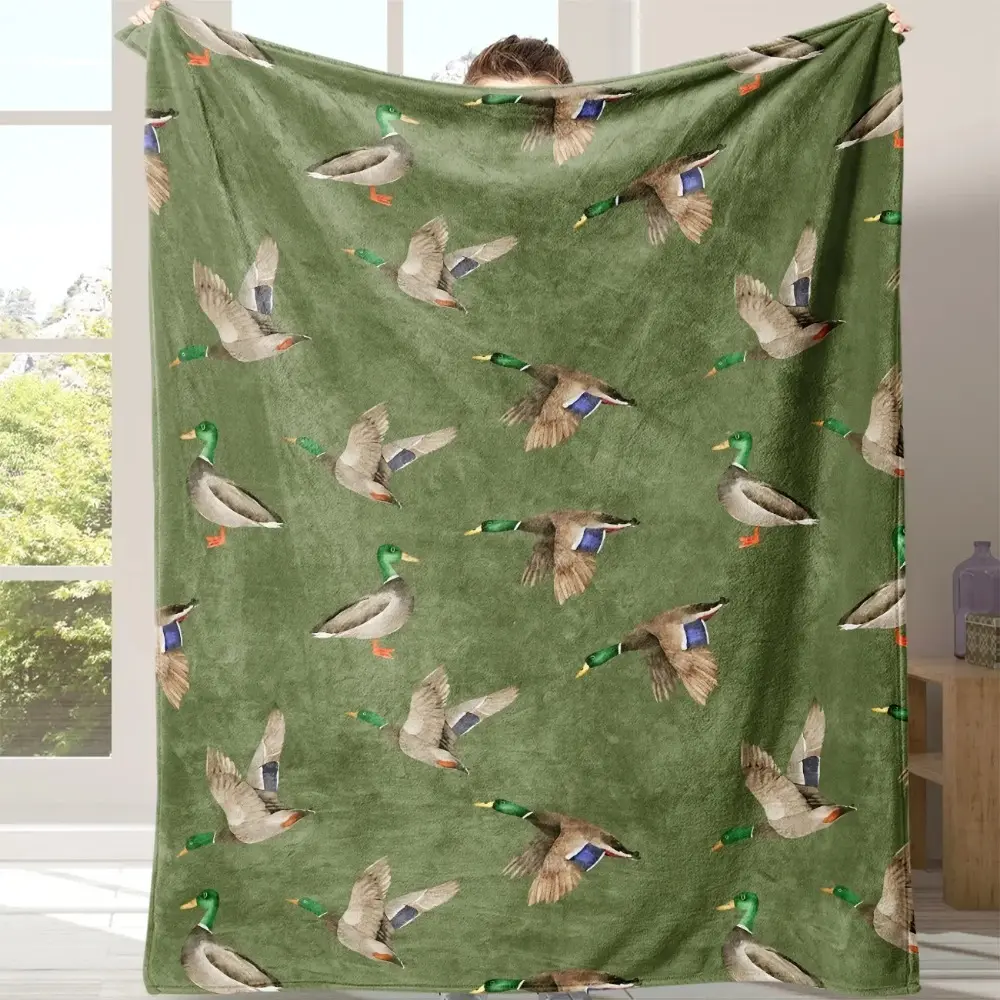 Duck Flannel Blanket, Soft Warm Sofa Bed Throw, Cozy Throw Blanket, Comfy Blankets, Lightweight Travel Camping Office Chair Cover, Home Gift Idea, Blankets for Sofa, Soft Warming Blanket