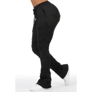 Sinayah Black Stacked Track Pant