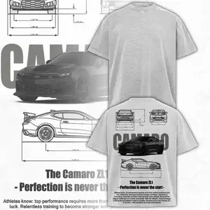 Chevrolet Camaro Vintage Washed Oversized T-Shirt – Dark Car Graphic Tee, Car Streetwear Unisex Shirt
