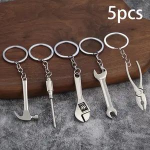 5pcs Mini Tool Keychain Set, Aluminum Alloy, Street Style, Multi-function Tool Keychain Pendant, Ideal Gift for Men and Women