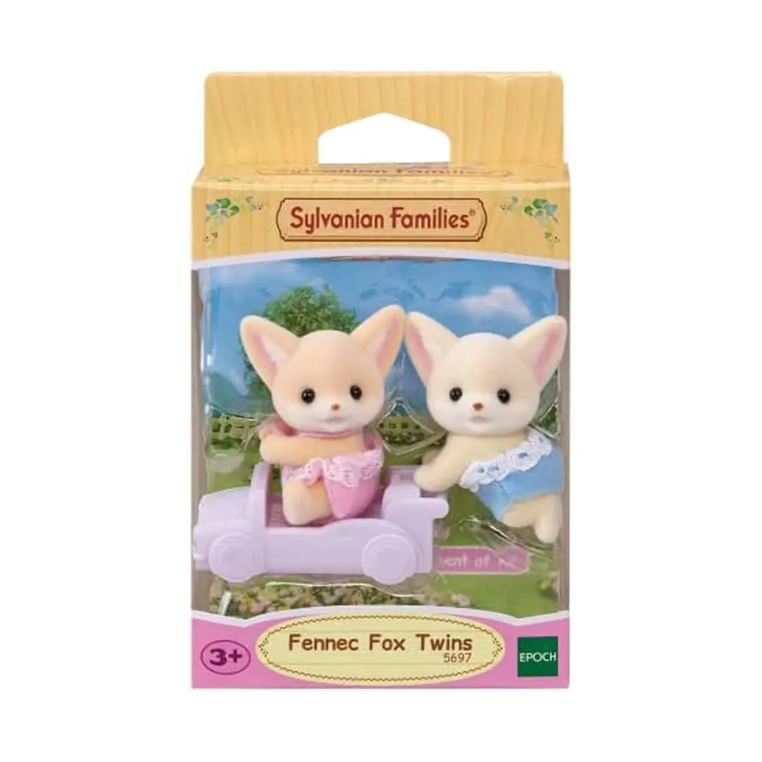 Calico Critters Fennec Fox Twins, Cute Figurines, Collectibles, Fun Toys for Kids (8-10 Years), Adorable Desert Charm Action & Toy Figure