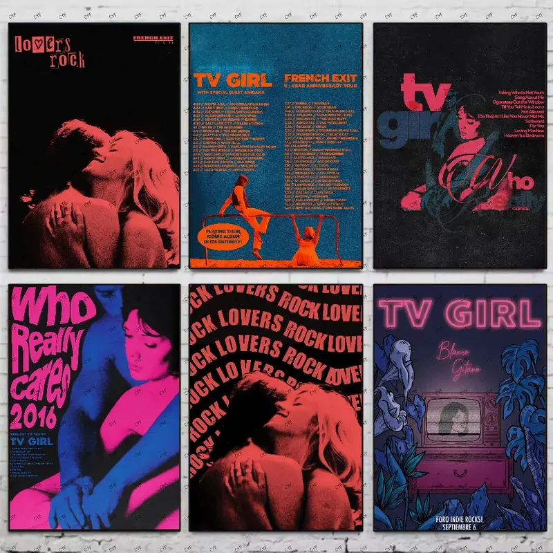 TV Girl Album Art Posters (Who Really Cares, French Exit, Lovers Rock) - Colorful Style HD Paper Artistic Prints, Waterproof Stickon Wall Decor, Art Work for Wall Decor, Holiday Room Inspo for Colleagues (Living Room Use), Thanksgiving