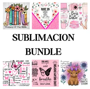 Positive Vibes  Sublimation Bundle -6 Sheets for 20oz, Ready to Use on Your Heat Press for 20oz Tumblers - Vibrant Designs for Tumbler Press