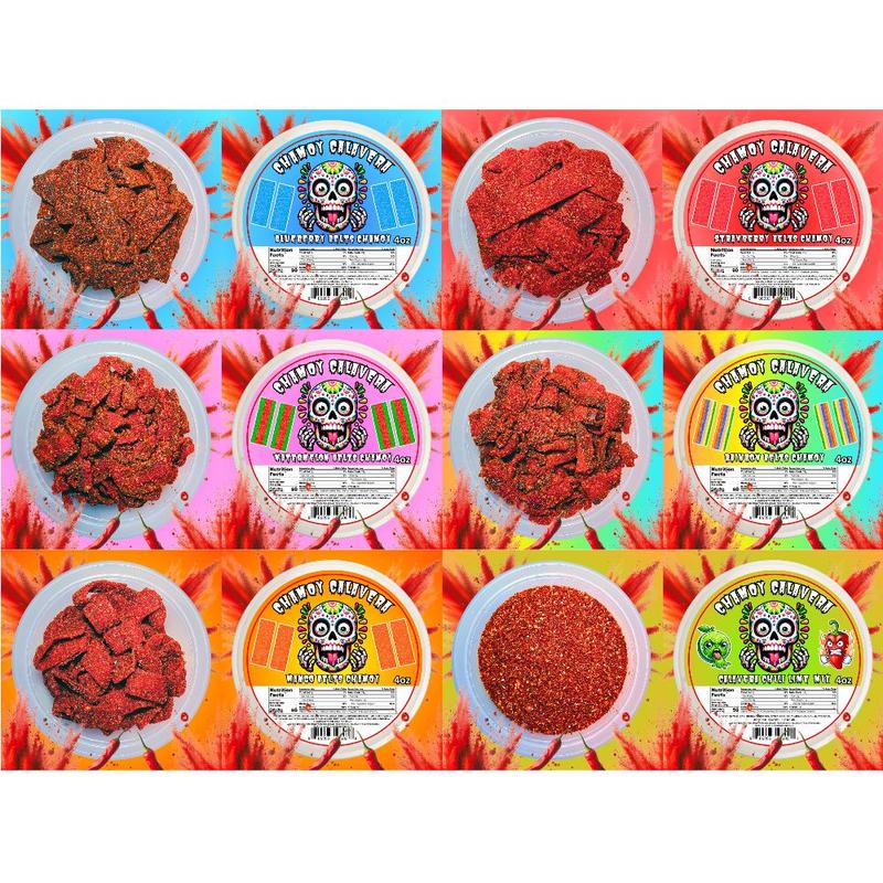 Sour Blue Raspberry Gushiez 6oz Jar - Sour Candy -  sour snack | Chamoy Calavera sour snack blue razz rasberry gushers sour belt sweet tiktok viral Fruity Flavor