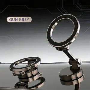 1 Set 360° Rotating Strong Magnetic Phone Mount Kit, Alloy Foldable Mini Design with 3M Adhesive Base, Universal Foldable Phone Holder for Car Home Office, One-Hand Operation Stable Anti-Vibration Portable Car Phone Stand, Safe Driving Car Accessories