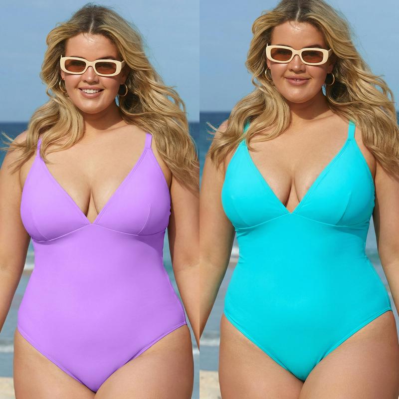 CUPSHE One Piece Swimsuit: Plunging V Neck Sculpting Tummy Control Bathing Suit with Adjustable Lace-Up Back (Size XS-3XL)
