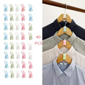 40 PCS Hanger Connector Hooks for Plastic Hangers Space Saving Clips Hanging Organizers Racks spacesaving closet saver wardrobe storage maximizer
