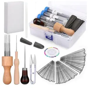 1 Set Complete Needle Felting Kit with 60 Needles,Foam Mat,Wooden Handle,Scissors,Wool Felting Supplies,Ideal for DIY Felting Wool Projects,Hand Tools Kits,Tools & Hardware