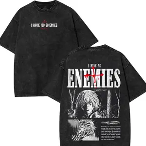 Vinland saga Thorfinn Karlsefni I Have No Enemies 2 Sided anime graphic tees Acid Washed TSHIRT,  anime Menswear Top merch Cotton Oversized Seamless 8