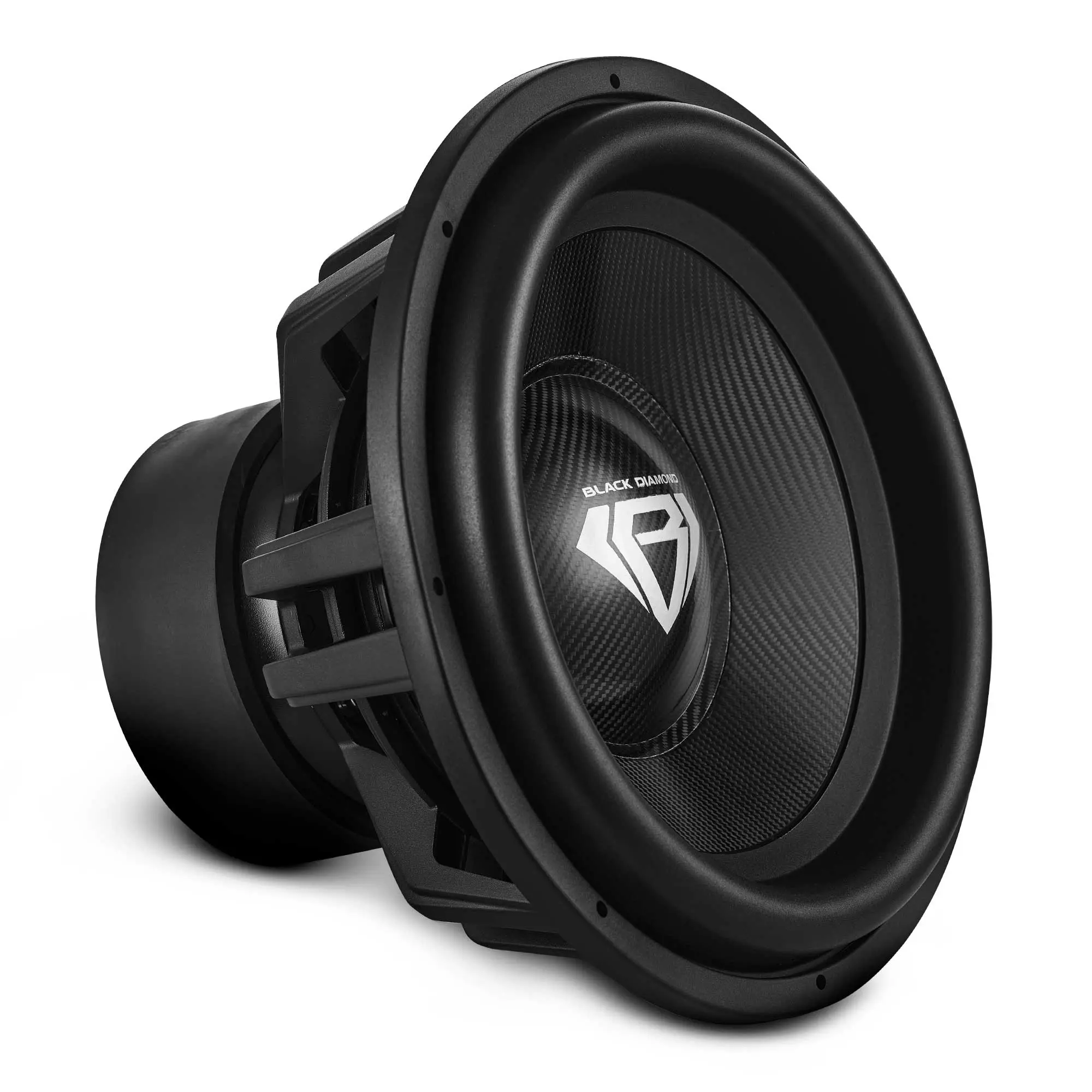 Black Diamond 18" High Excursion Car Audio Subwoofer, Carbon Fiber Cone, 3500W RMS/7000W Peak, Dual 1-Ohm Voice Coil, 425 oz Ferrite Magnet, 4ga Push Terminals, Loud Bass Speakers with Tight Low Clarity