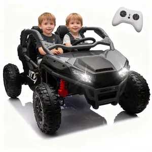 24V Two-seater Kids Ride On UTV w/Parents Control,20in seat width,400W Super high power,Four-wheel Suspension,Bluetooth,MP3,USB,LED Light,Horn,Rear storage space,Speeds 3.73-4.97MPH For Kids aged 3+.