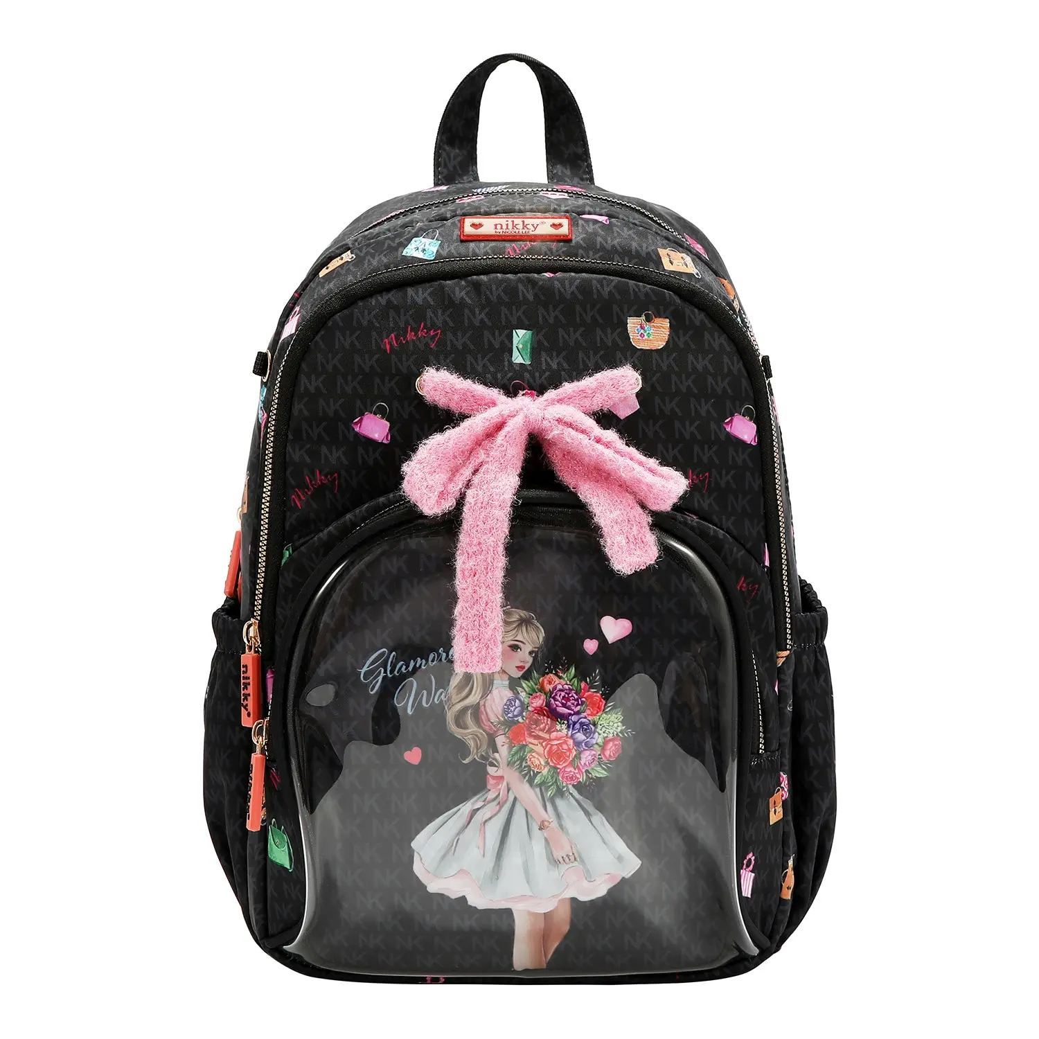GLAMOROUS WALK MEDIUM NYLON BOW BACKPACK GLAMOROUS WALK MEDIUM NYLON BOW BACKPACK