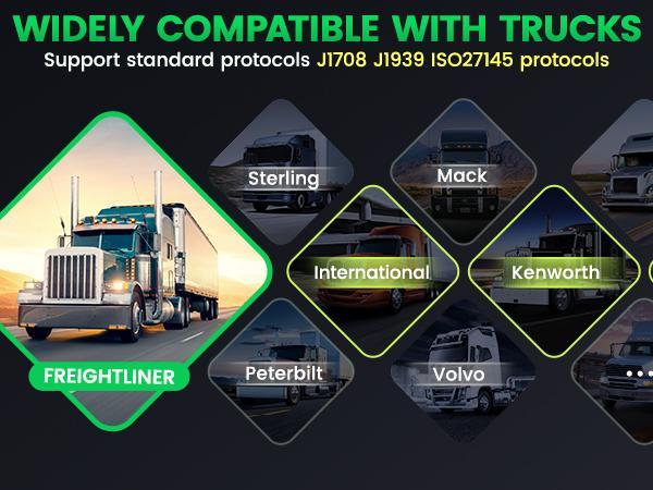 ANCEL HD200/HD210 Bluetooth Heavy Duty Truck Scanner Diesel Diagnostic Tool All System HDOBD & OBD2 Code Reader with Speed Limit Reset for（Cummins &Caterpillar HD200）( Volvo & International HD210),Lifetime Free Updates