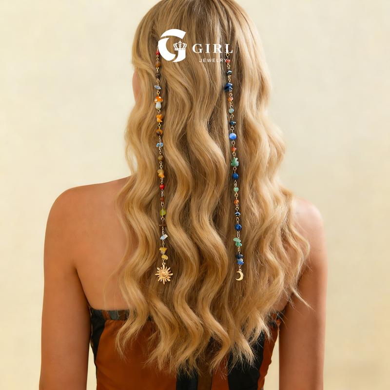 GGIRL Boho Style Moon & Sun Design Hair Accessories Set, Vintage Style Hair Accessories for Women & Girls, Fashion Hair Accessories for Party, Daily Clothing Decor GGIRL Boho Style Moon & Sun Design Hair Accessories Set, Vintage Style Hair Accessories for Women & Girls, Fashion Hair Accessories for Party, Daily Clothing Decor