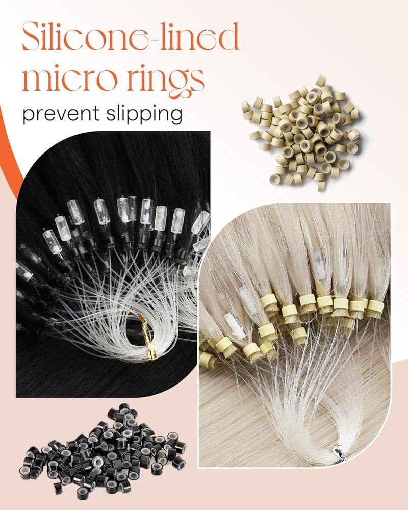 Sunny Hair Micro Hair Extensions Micro Link Human Hair Micro Ring Hair Add Volume for Women 55g