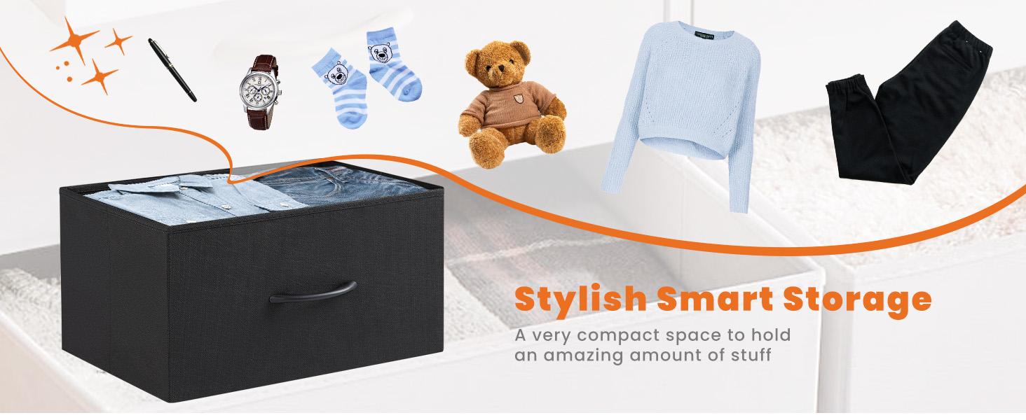 7-Drawer Fabric Dresser for Adults 47-inch TV Stand for Most 43 to 55 inch TVs Wide Storage Chest with Metal Frame Black