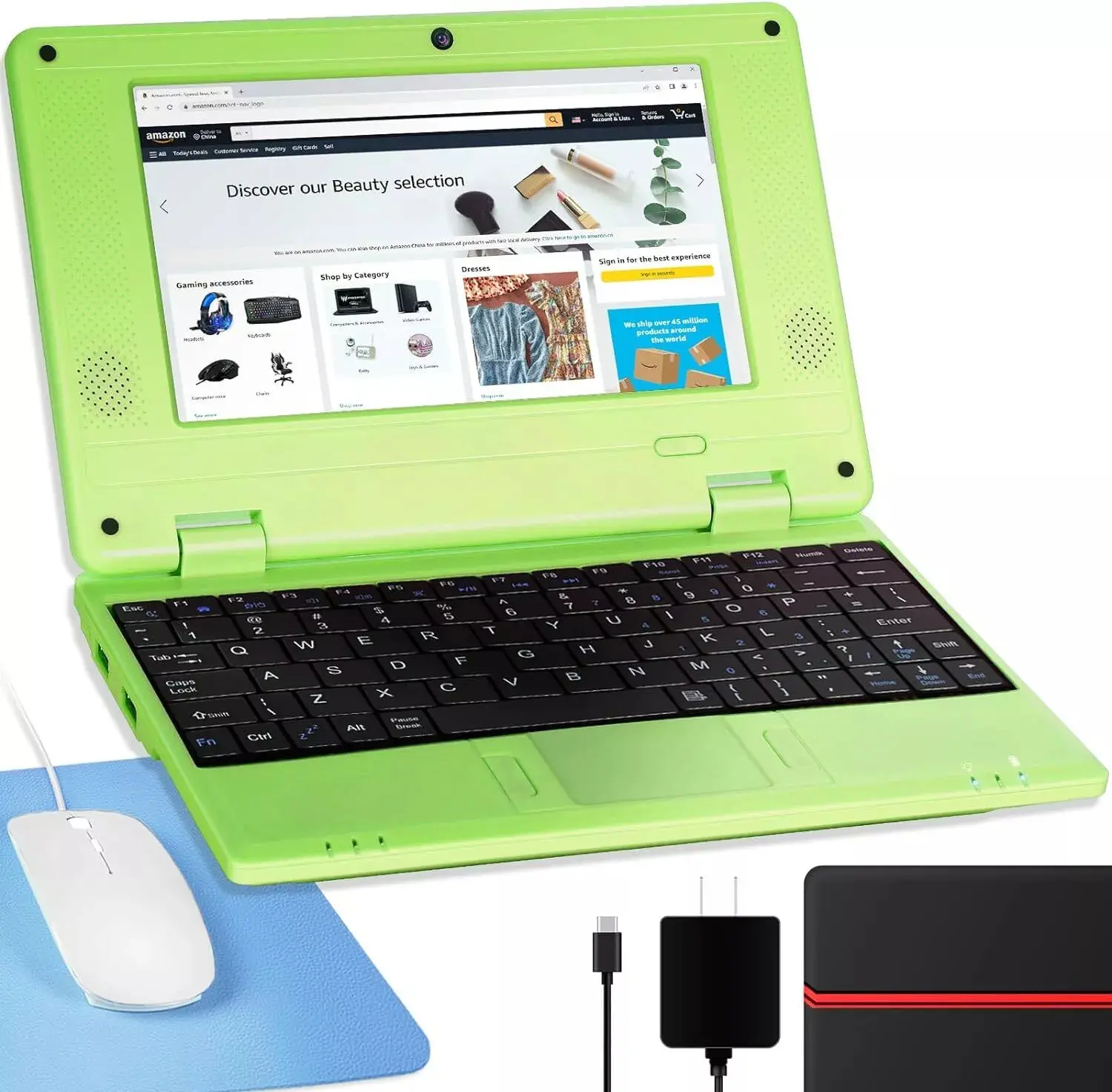 7'' Android 12.0 Essential Student Netbook Laptop, Quad-Core, 2GB RAM, 32GB Storage, WiFi-Enabled for Kid E-Learning, Essential Laptop, Student Laptop