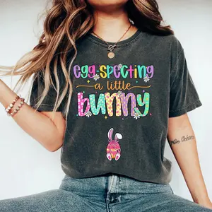 Egg-specting A Little Bunny Shirt - Funny Easter Pregnancy Announcement Tee - Pregnancy Reveal - Easter Gift for Expectant Mom - Maternity Easter T-shirt