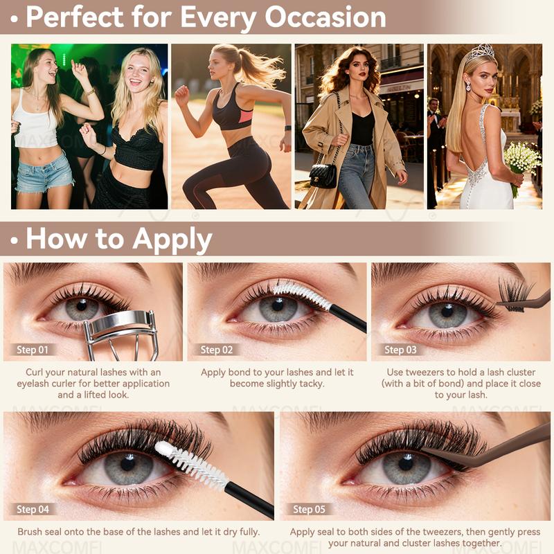 Puppy Lashes Sellout | MaxComfi Comfortable Lashes Long-Lasting, Waterproof&Super Soft & Thin Band |  Flaunt Flora styleWaterproof Long-Lasting Natural Daily Volume Style Beginner-Friendly DIY Lashes for Flawless Voluminous Look Trendy Must-Have Clusters