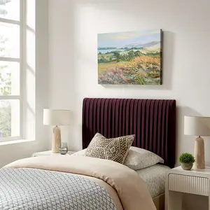 Eloise Stain-Resistant Performance Velvet Twin Headboard in Mulberry