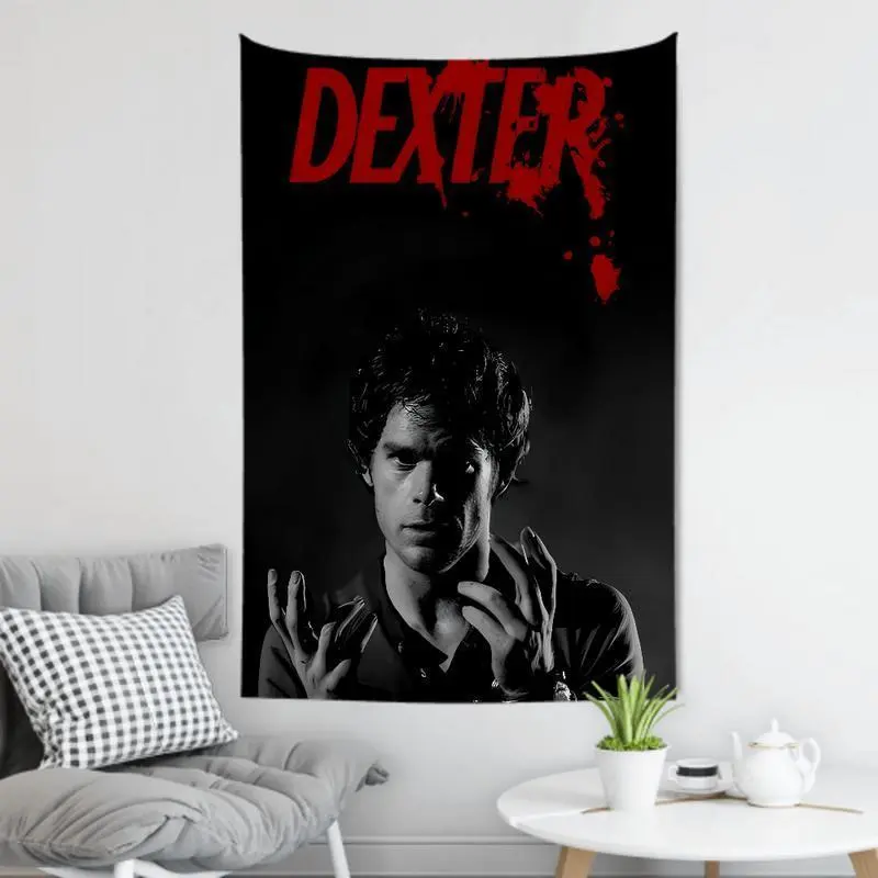 Dexter's Morgan Peach Print Cotton-Linen-Polyester Tapestry - Lightweight 40x60in Living Room Wall Decor, Hand Washable Home Decoration Hanging Cloth for Beach Use, Strong