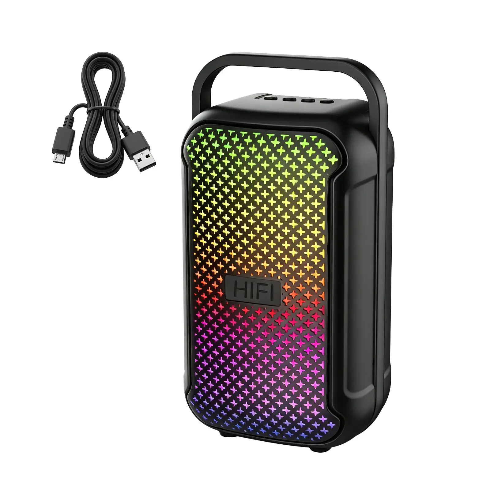 Portable Party Bluetooth Speaker, Modern Simple Style with Dual 3 Inch Speakers, Powerful Bass Performance, Built-in FM Radio, Supports USB/TF/AUX/MIC/TWS Functions, Great for Outdoor Sports, Camping and Gatherings,back to school,back to school haul