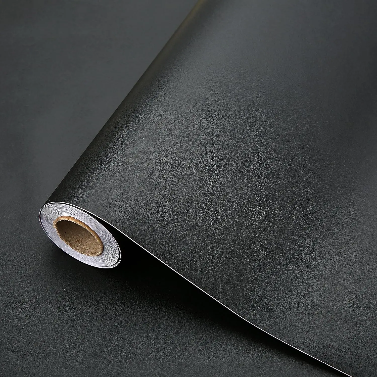 Dimcol Black Contact Paper 15.7"x118" Peel and Stick Wallpaper, Matte Black Self-Adhesive and Removable Decorative Contact Paper for Cabinets,Countertops,Shelve Wallpaper