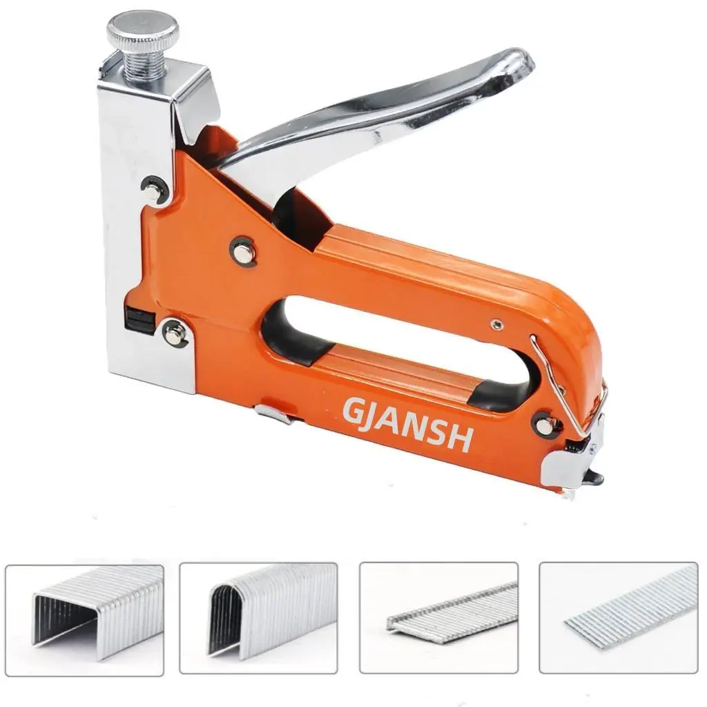Staple Gun Heavy Duty, 4-in-1 Stapler Gun with 800/4000 Staples, Manual Brad Nailer Power Adjustment Stapler Gun for Wood, Crafts, Carpentry, Decoration DIY toolupgrade Tool