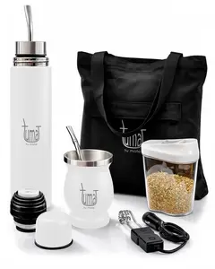 Tuma FULL KIT White Classic 750ml Stainless Steel Insulated Flask with Auto-Pour Adapter