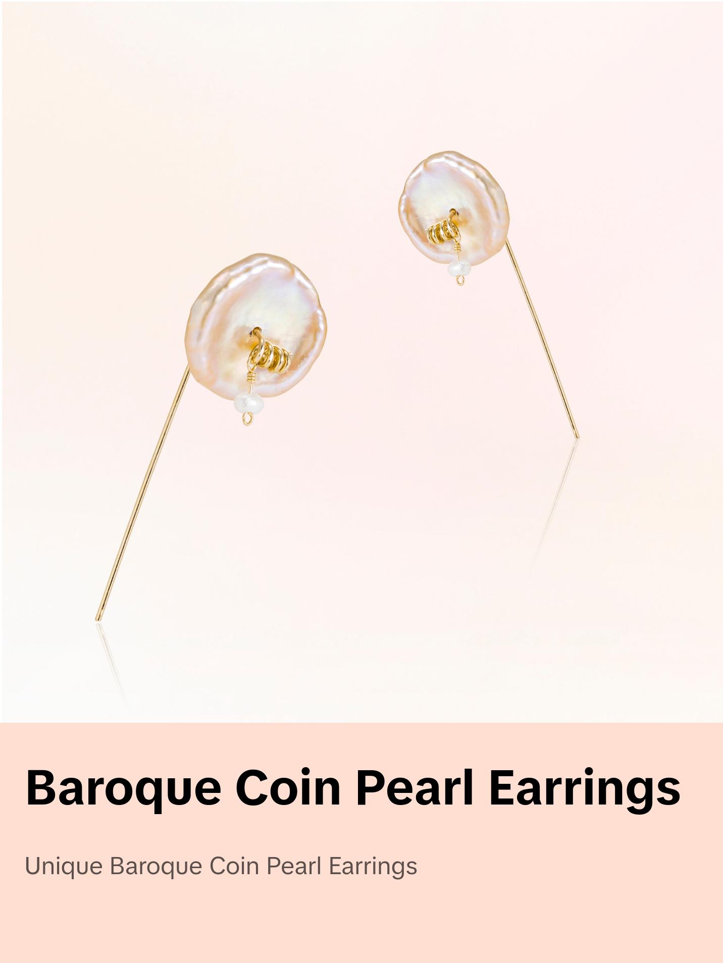 Baroque Coin Pearl Earrings