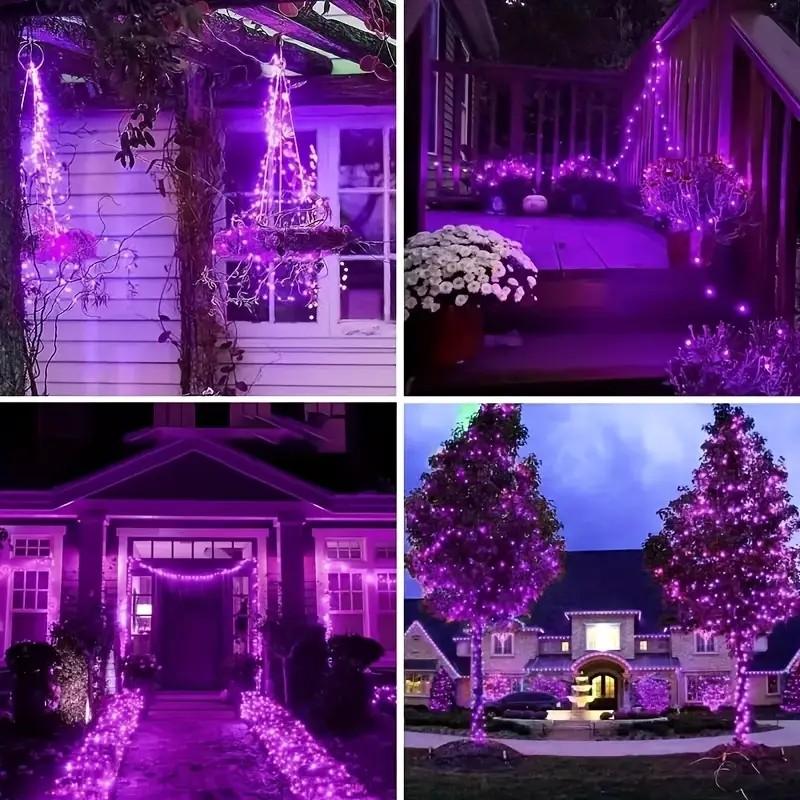 2-Pack Solar-Powered Copper Wire String Lights, 72 Feet (200 LEDs), 8 Modes, Perfect for Outdoor Gardens, Parties, Weddings, Courtyards, Halloween, Christmas Decorations, Camping Essentials Fairy String Lights