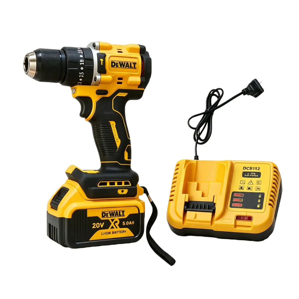 DEWALT 20V Max Cordless Drill Driver Set, 2-Speed, High Performance Motor, with 1 Lithium Battery and Charger,Brushless Impact Driver,drill tool,complete set,impact energy,core drill,Cordless Rotary Hammer,Compact Cordless Impact Drill Set,single bit