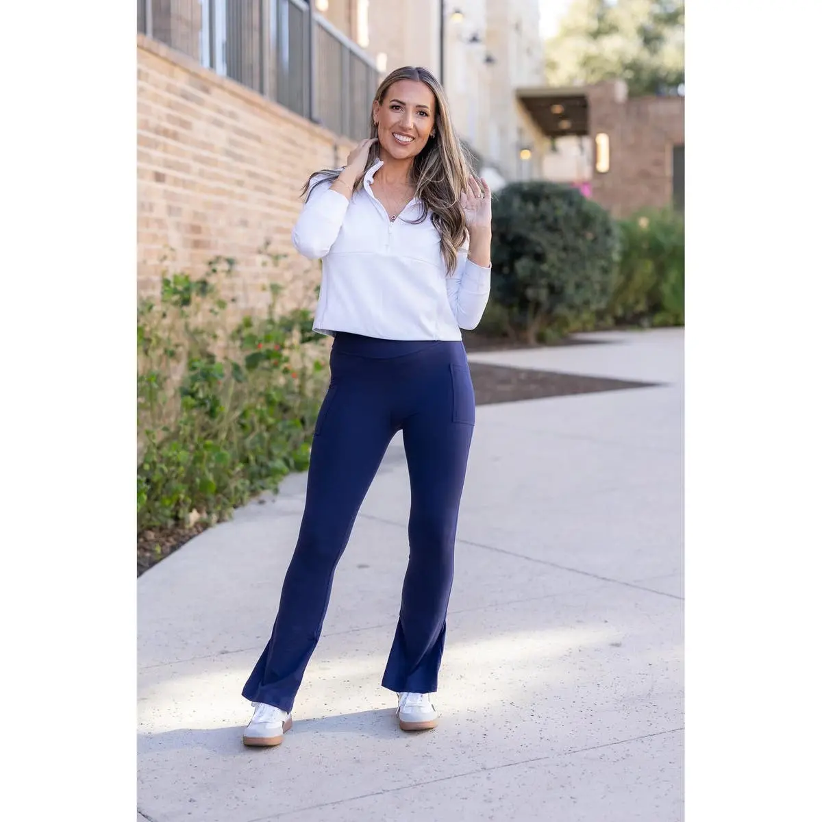 Niko - Navy Flare Leggings with Pocket