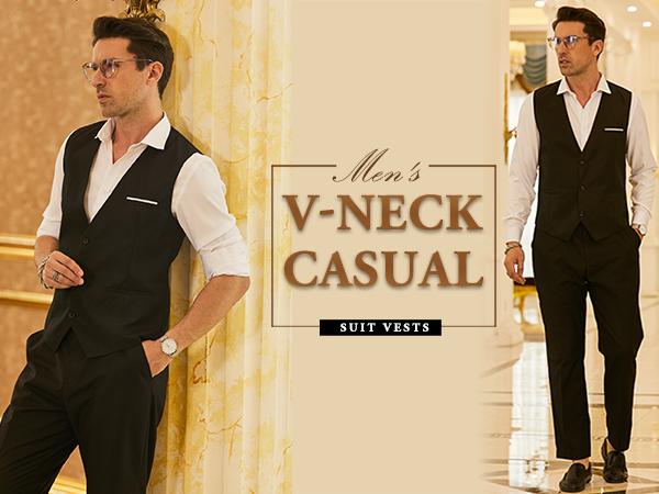 COOFANDY Men's Suit Vest Slim Fit Formal Dress Waistcoat Casual Business Vests for Suit or Tuxedo