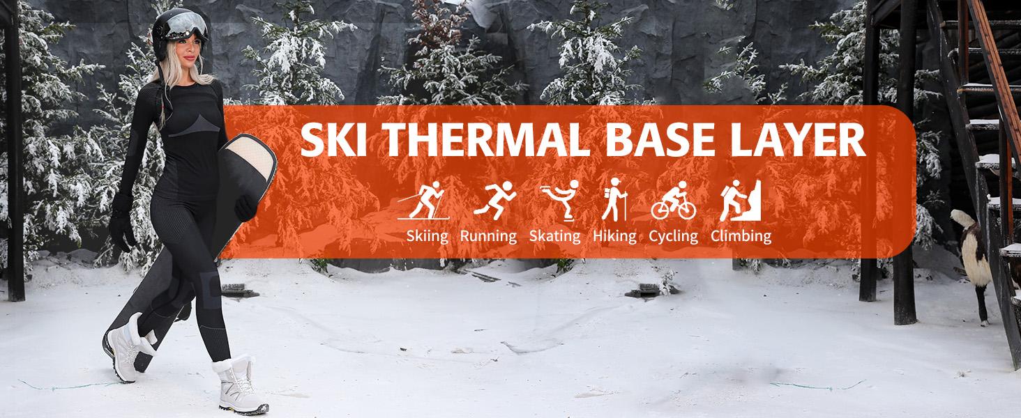 ATTRACO Fallfreshness Thermal Underwear Set for Women Long Johns Seamless Warm Base Layer Top & Bottom for Cold Weather Compression Breathable Fabric Womenswear Fit Light Outdoor SpringStatements