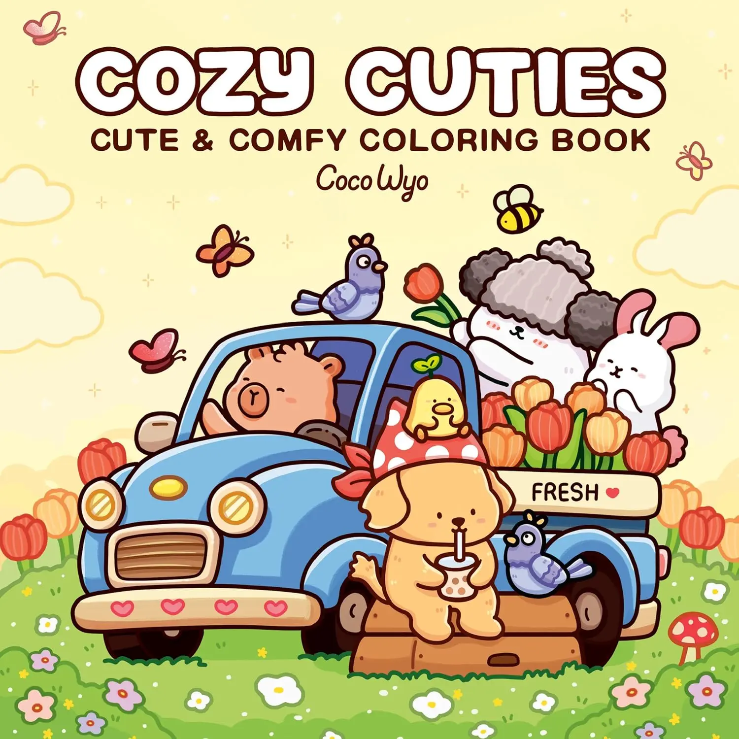 Cozy Cuties Cartoon Activity Book - 8x8-in Unisex Children's Coloring Book with Fun, Relaxing Cozy Spaces Illustrations, Ideal for Gifting