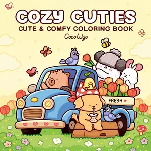 Coloring Book for Adults and Kids by Coco Wyo - Relaxing Adorable Pages with Cute Animals Blooming Gardens and Sunny Skiess
