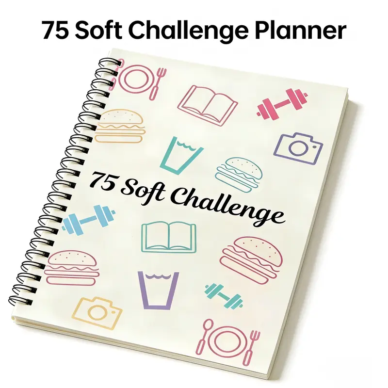 75 Soft Challenge,Habit Tracker & Productivity Planner A4, Spiral Daily Planner for 75 Soft Challenge &75 Hard Challenge, Weekly & Monthly Goal Setting Notebook