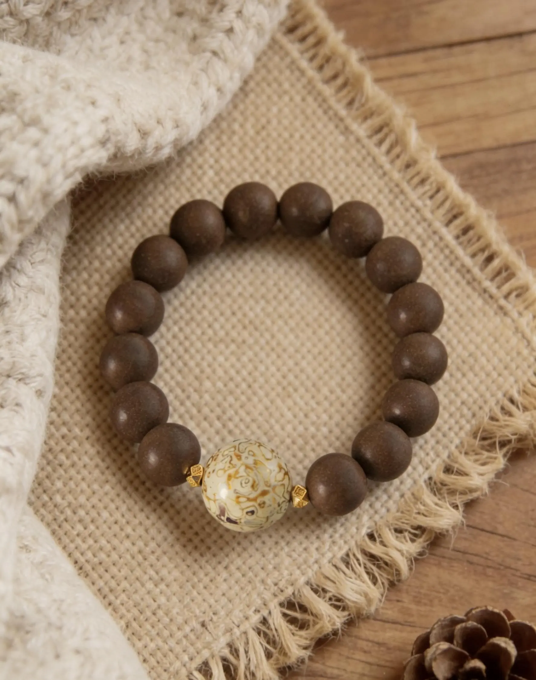 12MM Sweet Olive Floral Aromatherapy Incense Beads 100% Herbal and Flower handmade Bracelet  Healing Aromatherapy Energy Boost Portable Stress Reliever