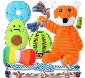 Zeaxuie 9 Pack Luxury Puppy Toys for Teething Small Dogs, Puppy Chew Toys with Cute Squeaky Dog Toys, Ball and More Rope Dog Chew Toys