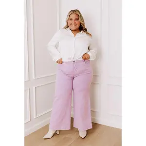 The Dex High Waist Straight Leg Jean In Lavender Curves