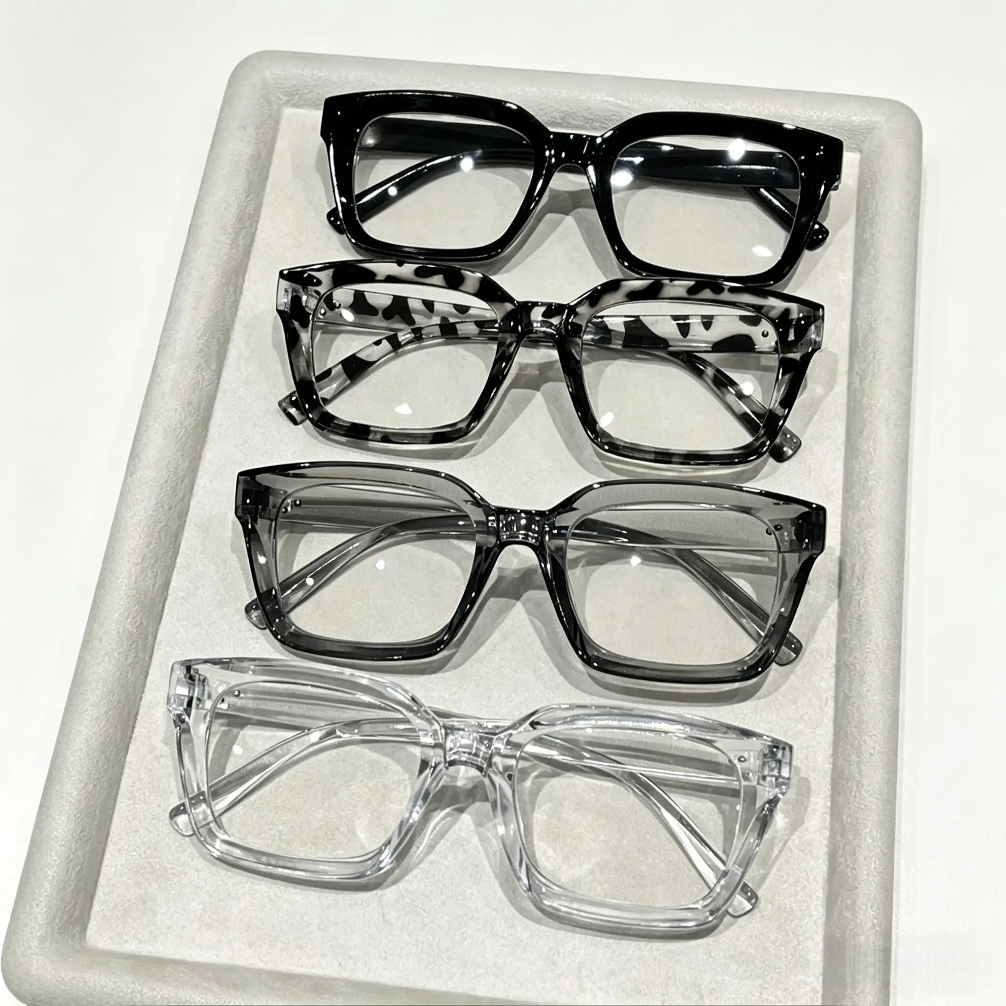 4-Pack Unisex Trendy Square Frame Non‑Prescription Glasses, Stylish Casual Clear Lens Eyewear for Daily Wear & Outdoor Fashion outdoorfun