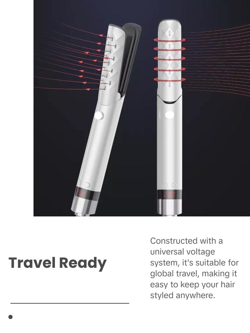 AIKO PRO 2 in 1 Ceramic Cool Airflow Hair Styler Portable Hair Straightener and Curler, 3D Floating Plate Flat Iron, Cool Air Styler, Travel-Friendly Dual Voltage White