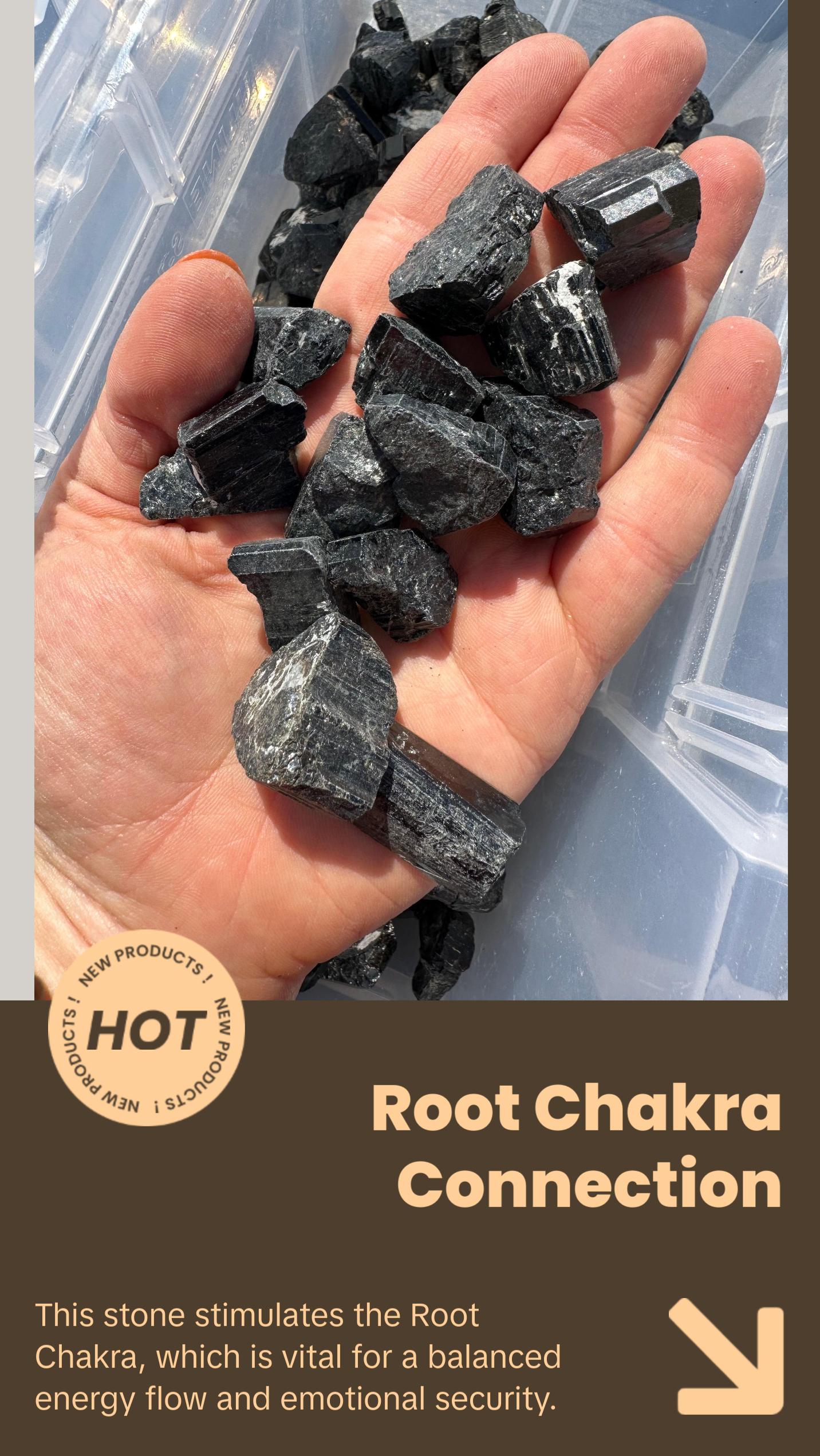 Raw Black Tourmaline Stone - Grade A (Small) Raw Black Tourmaline Stone - Grade A (Small)