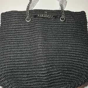 Kurt Geiger London Black Woven Chain Handle Tote Bag