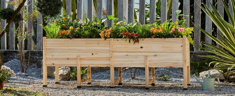 AMERLIFE Wooden Raised Garden Bed with Legs - 15 Inch Deep Elevated Planter Box Outdoors for Deep Rooted Plants, Ideal for Balcony, Patio, Easy Assembly