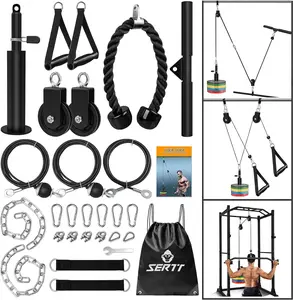 Weight Cable Pulley System Gym, Upgraded Cable Pulley Attachments for Gym LAT Pu