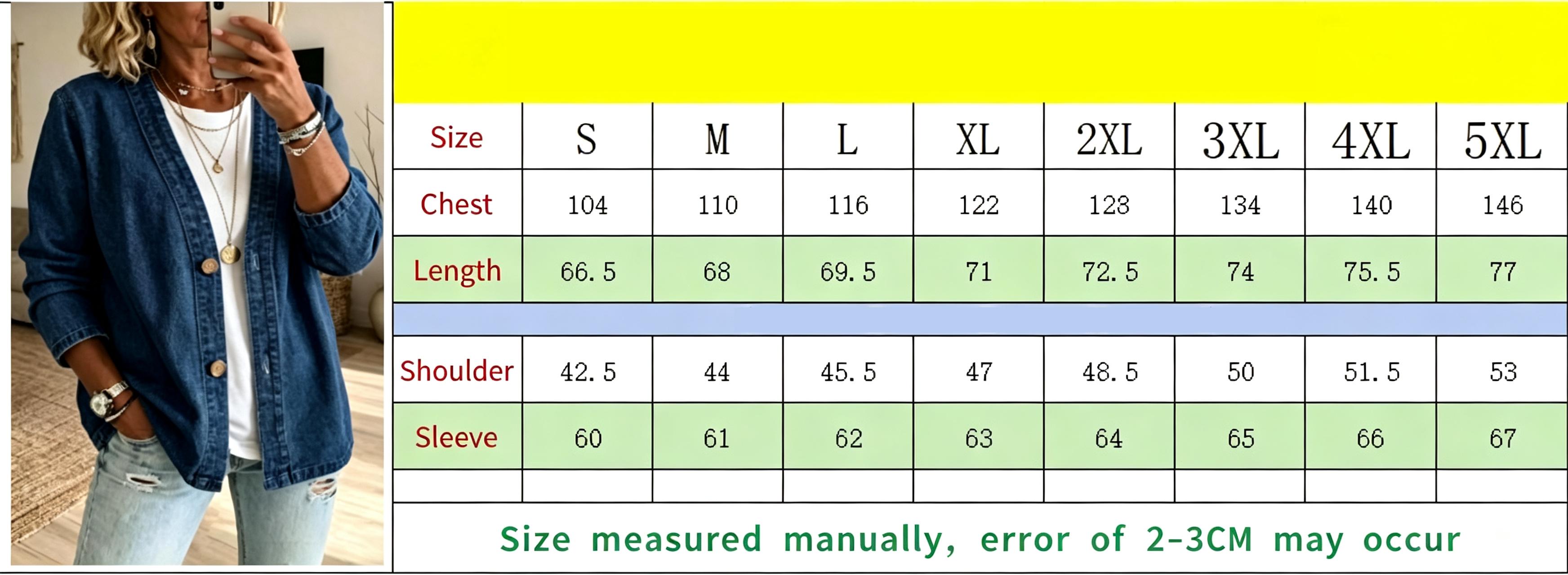 Women V‑Neck Denim Cardigan Jacket, Long Sleeve Button Down Loose Casual Open Front Denim Coat, Spring Fall Daily Outerwear for Ladies