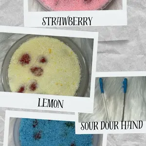 Three 8oz Sour Dour Bites Gushers Triple Pack Assorted Flavors Blue Raspberry Lemon Strawberry Cherry Candy Sweet Snack Bonbon