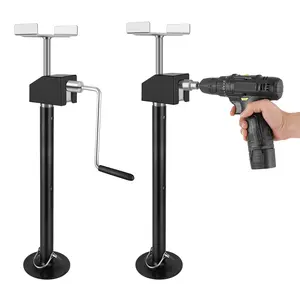 Heavy-Duty RV Slide Out Support Jacks 2-Pack – Adjustable Height 21"-34.25" – Supports Up to 5,000 lbs – Durable Steel Camper Stabilizer – Quick-Lift for Travel Trailers, RVs, Campers – Black